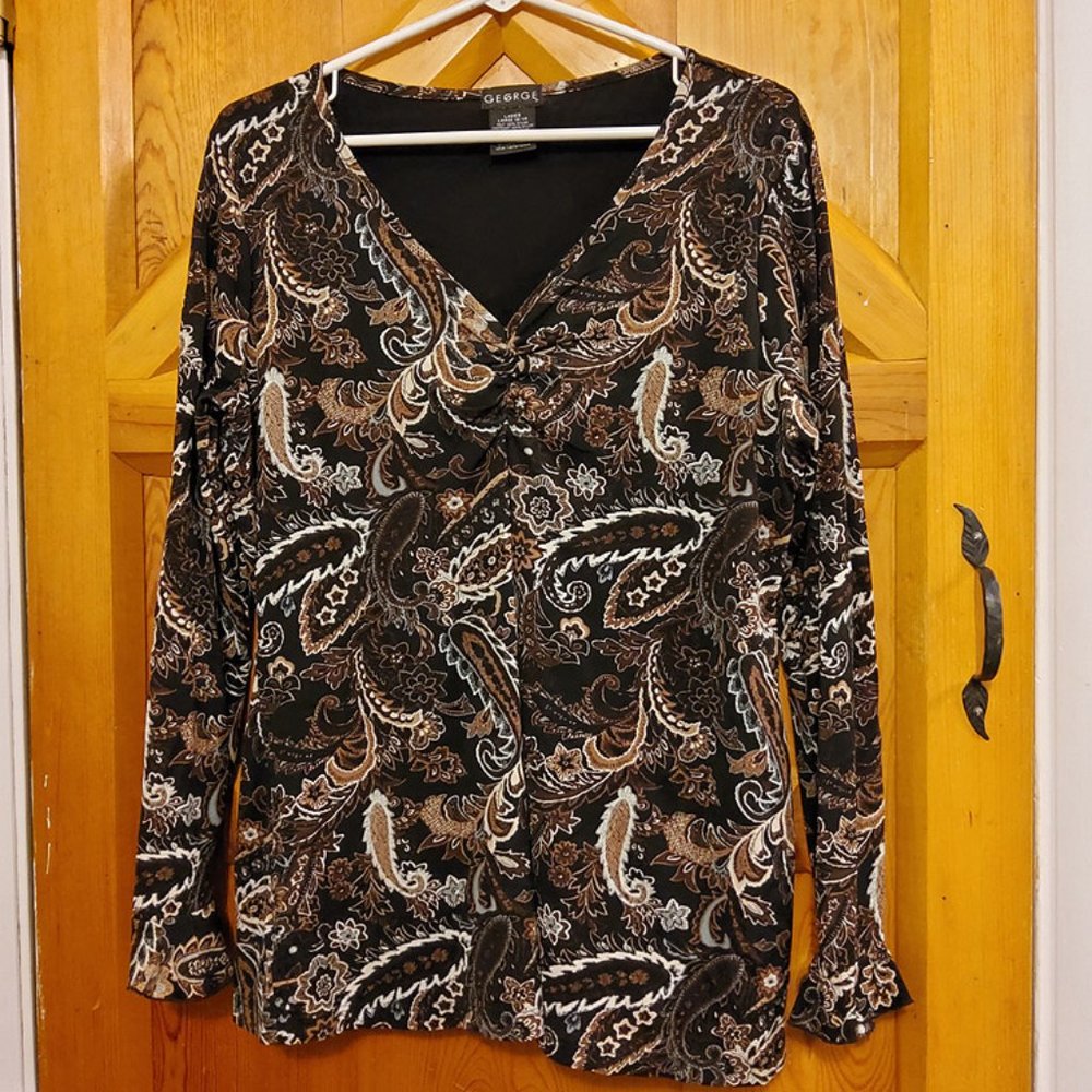 George Long Sleeve Paisley Top